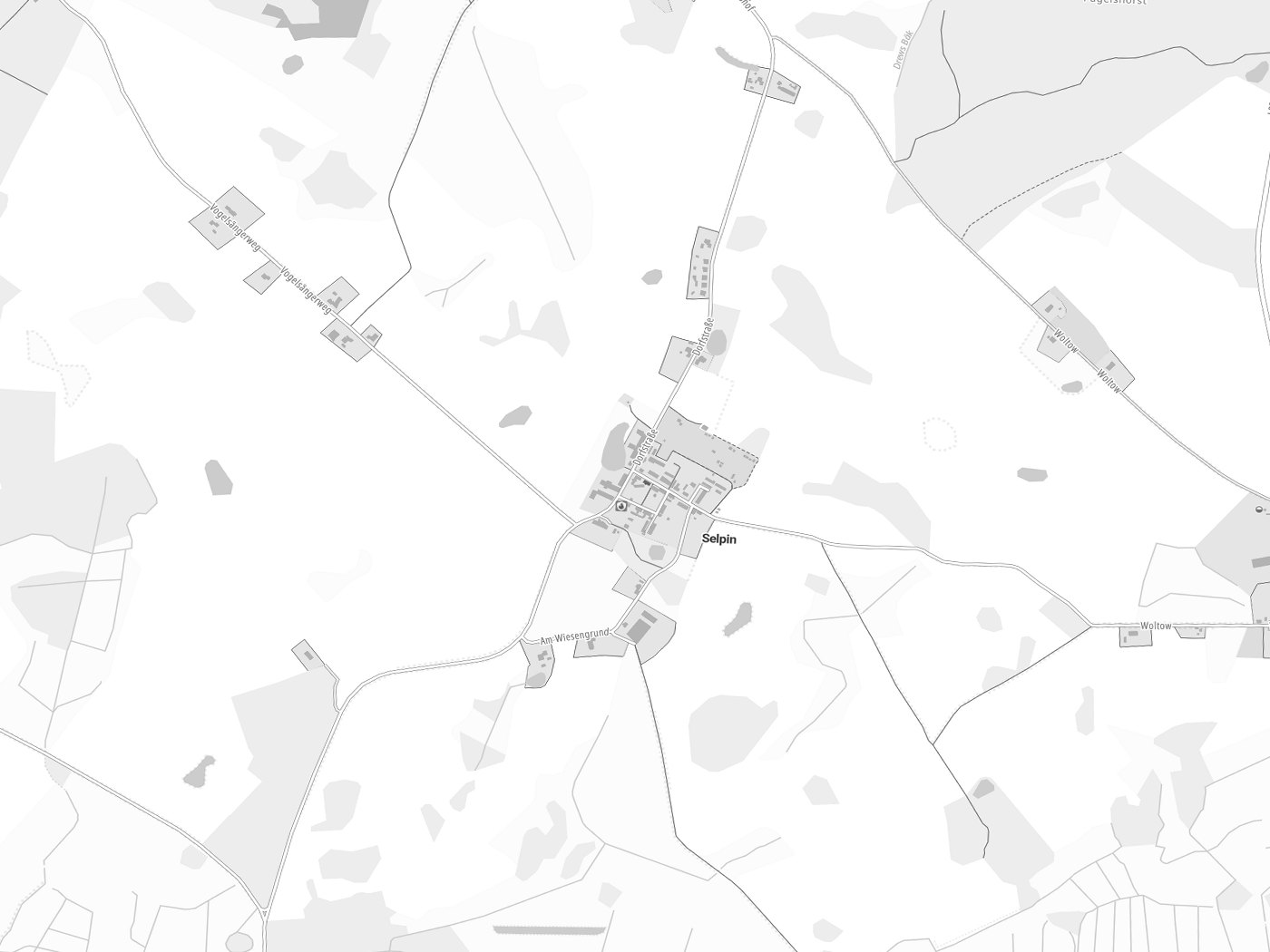 Kartenausschnitt Selpin mit Gewässern