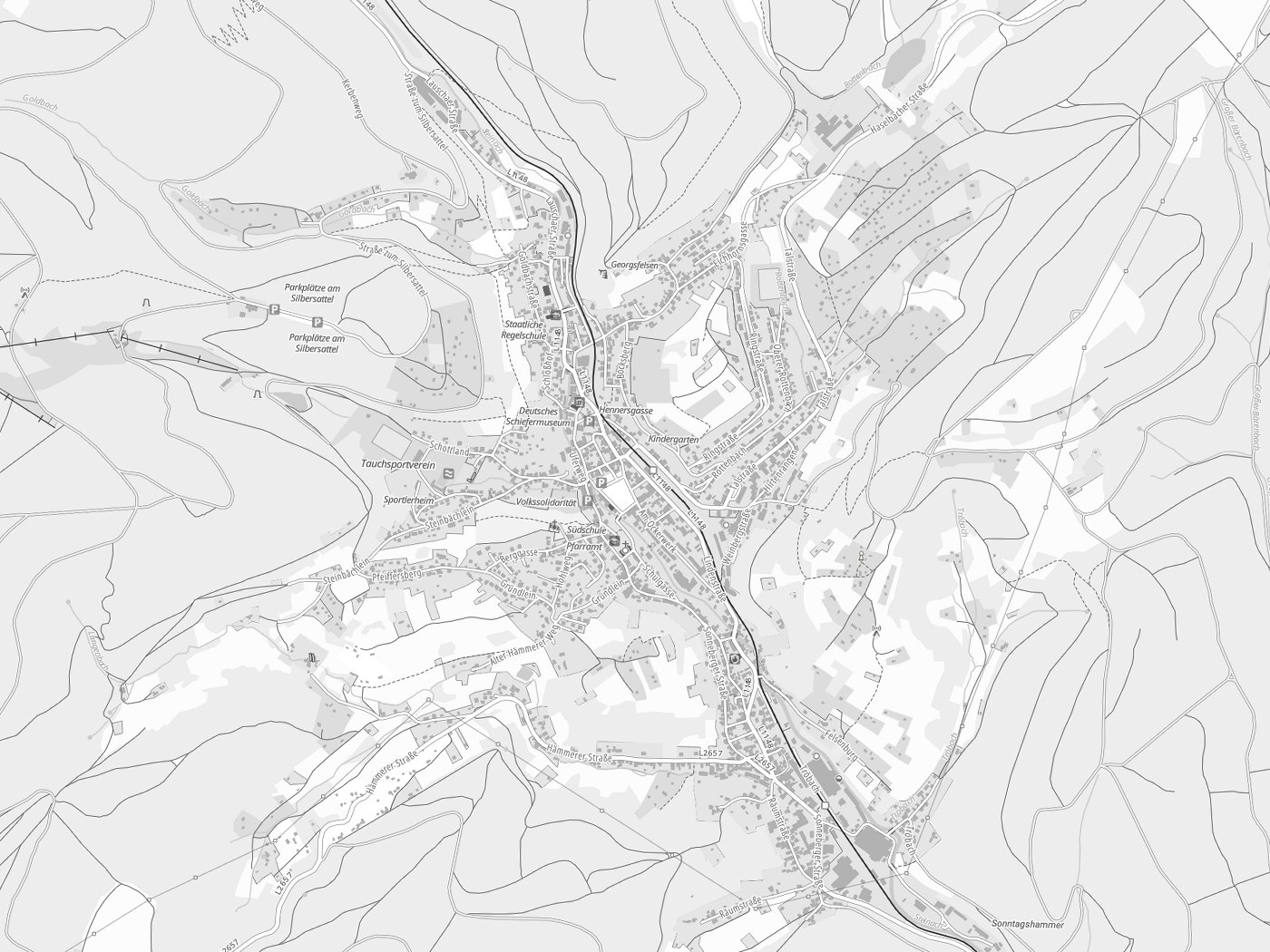 Kartenausschnitt Steinach mit Gewässern