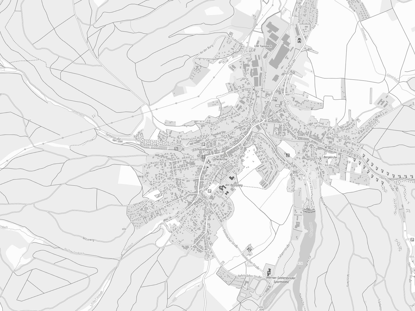 Kartenausschnitt Tambach-Dietharz/Thür. Wald mit Gewässern
