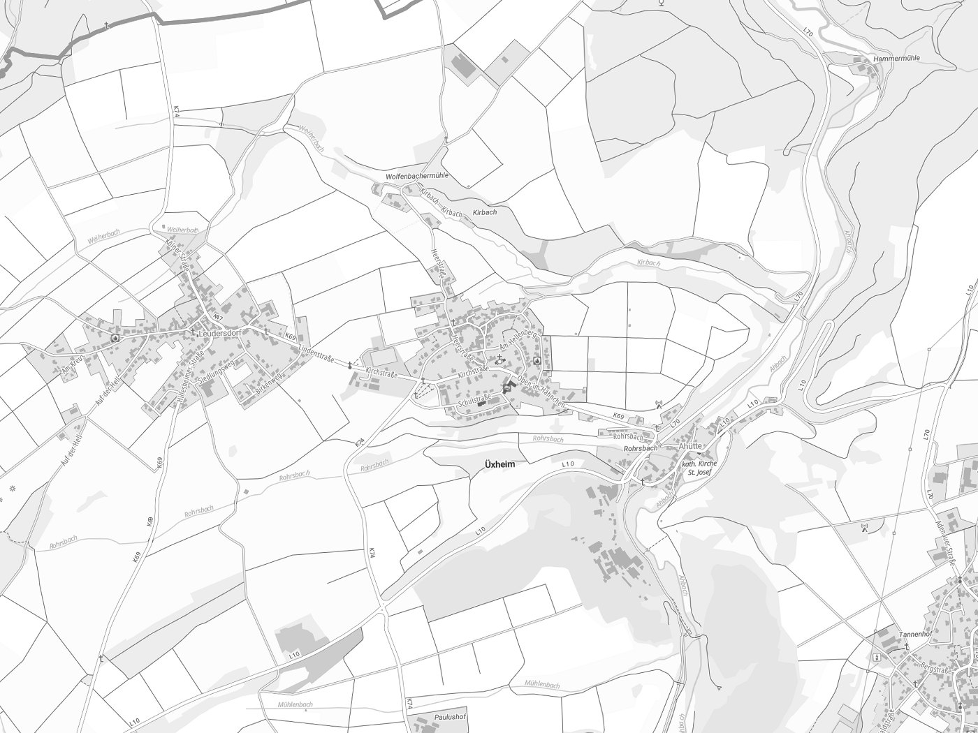 Kartenausschnitt Üxheim mit Gewässern
