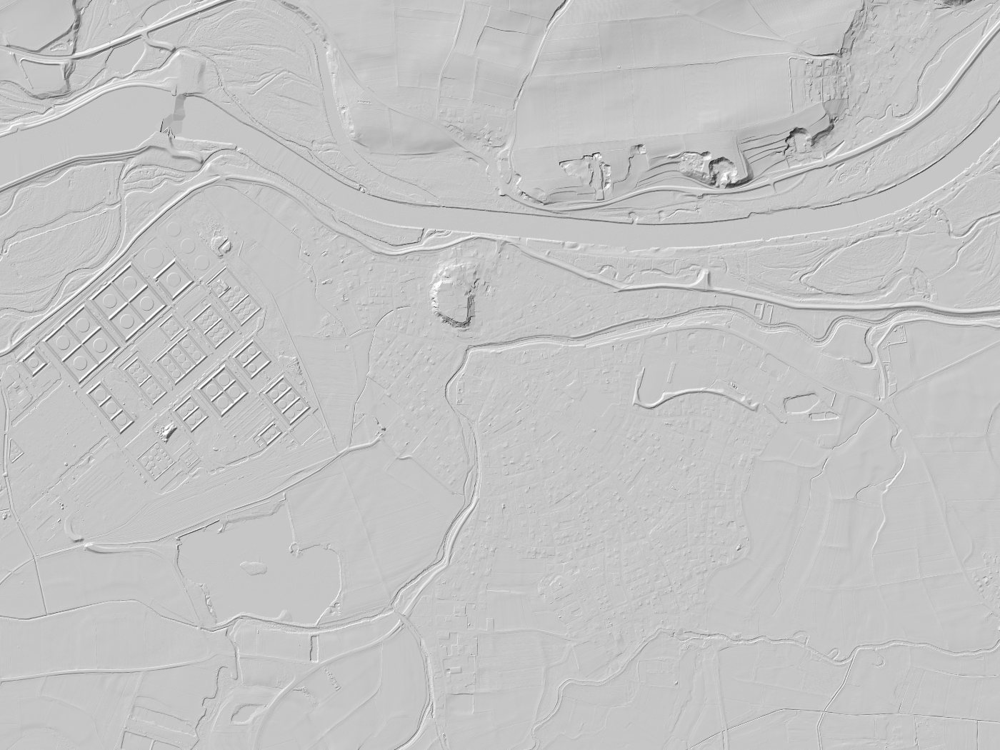 Geländeschummerung von Vohburg a.d.Donau