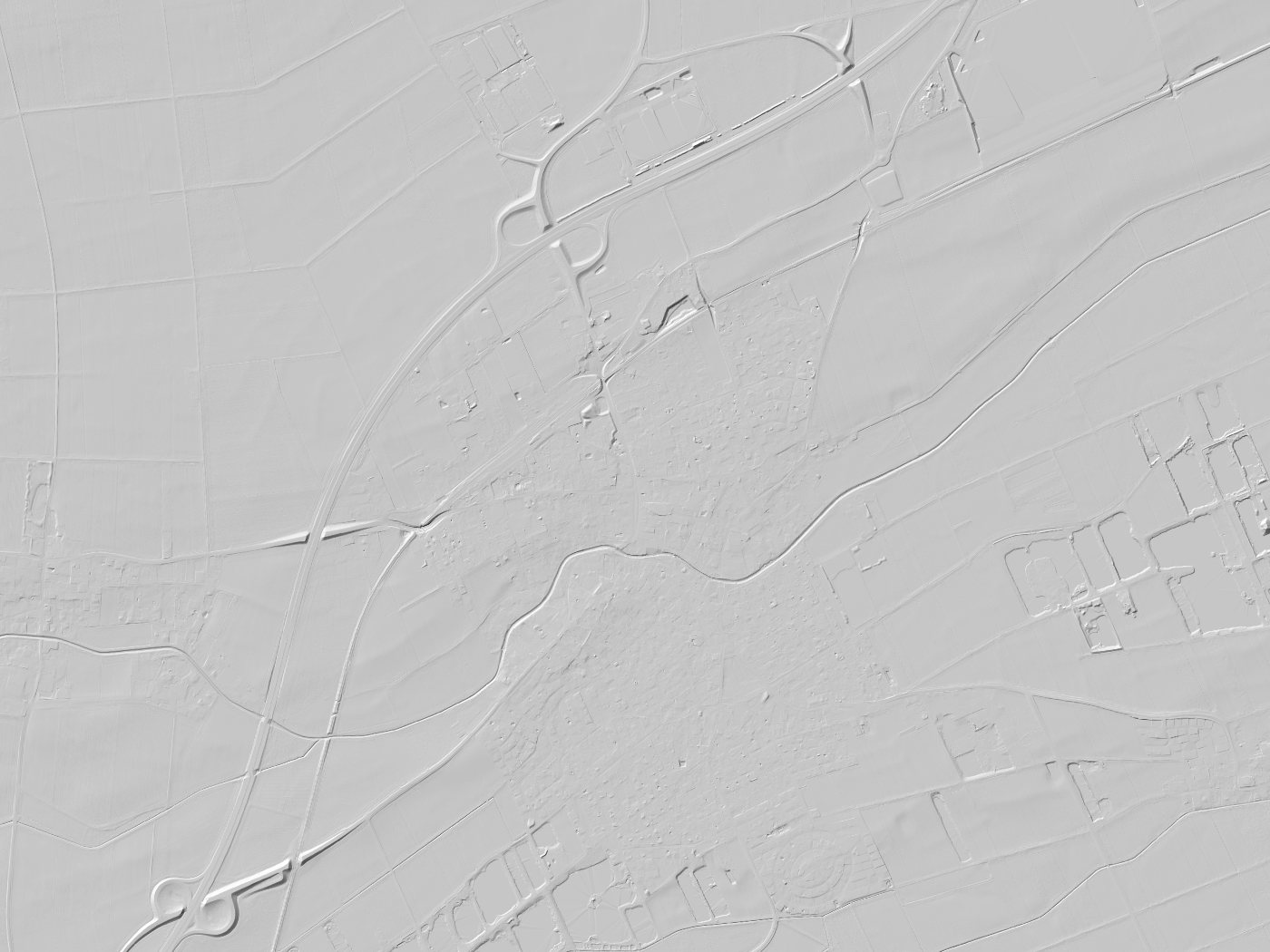 Geländeschummerung von Wallersdorf