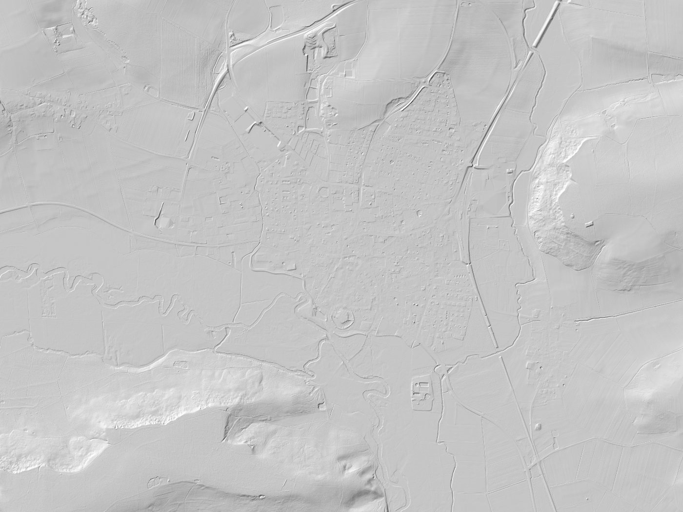 Geländeschummerung von Wassertrüdingen