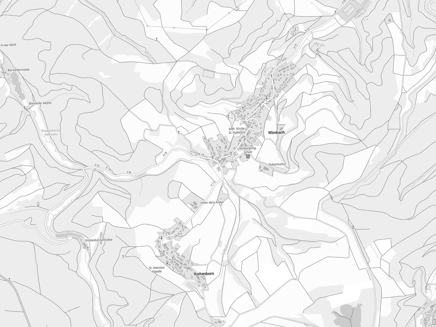 Kartenausschnitt Wimbach mit Gewässern