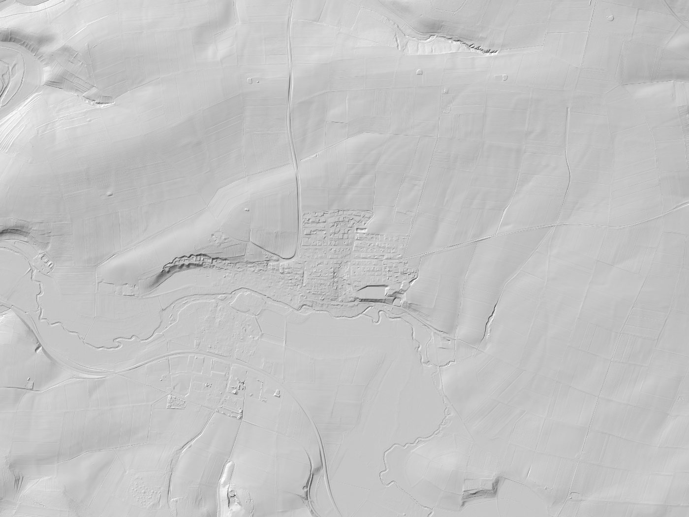 Geländeschummerung von Wülfershausen a.d.Saale