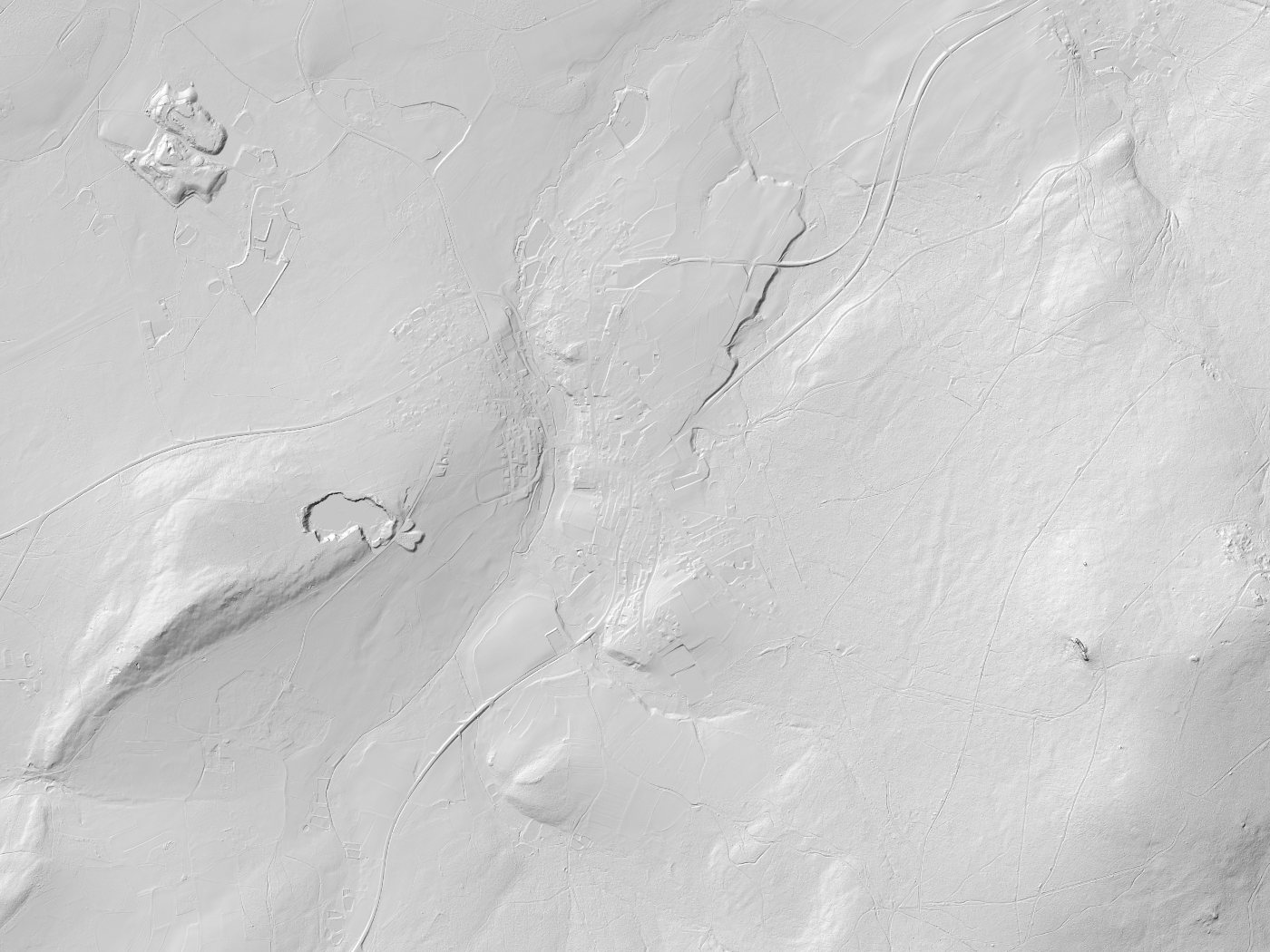 Geländeschummerung von Zell im Fichtelgebirge